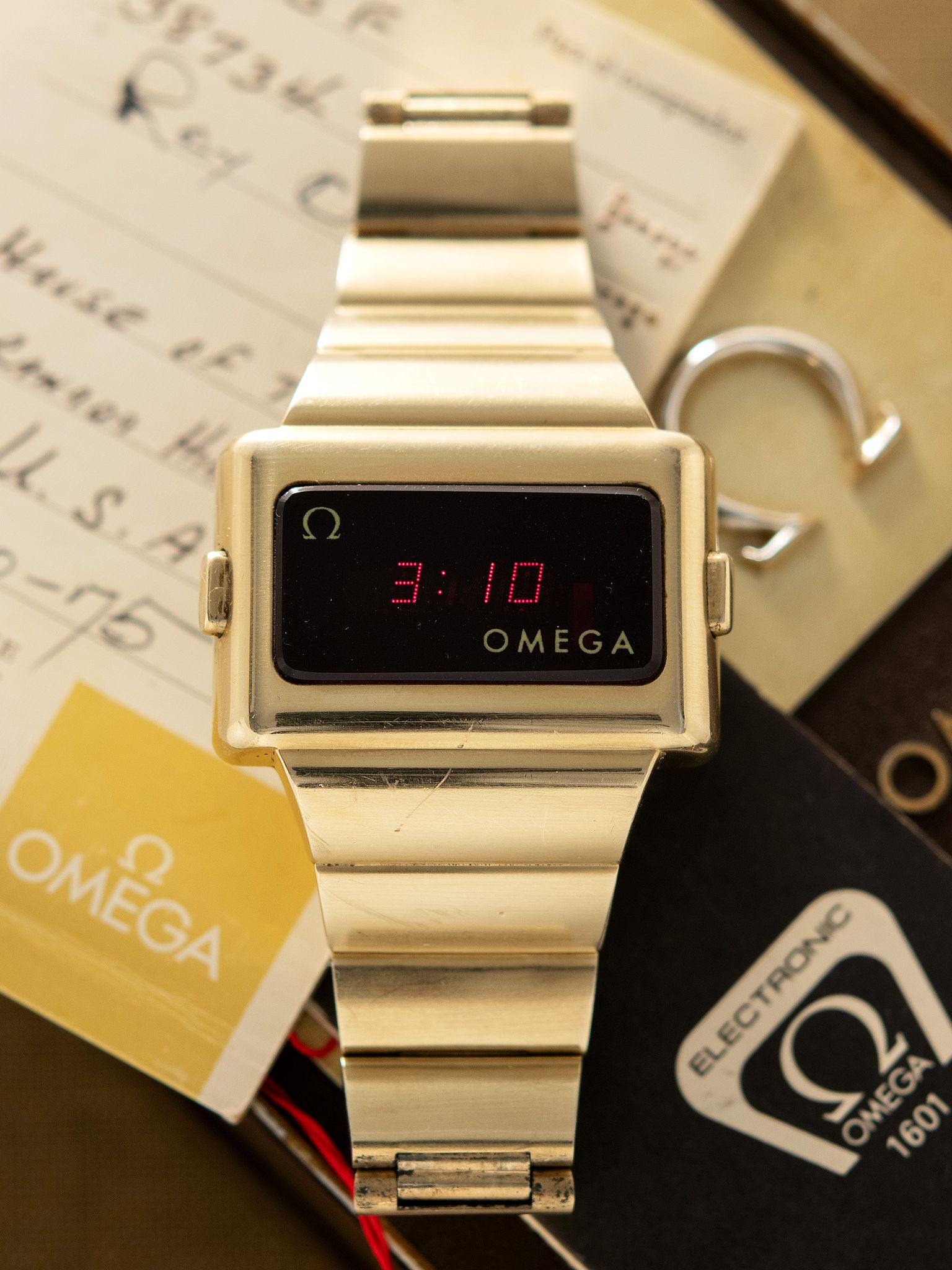 Omega - 1974 Omega Time Computer 2 Gold-Plate (Ref. 196.0039) W/ Box ...