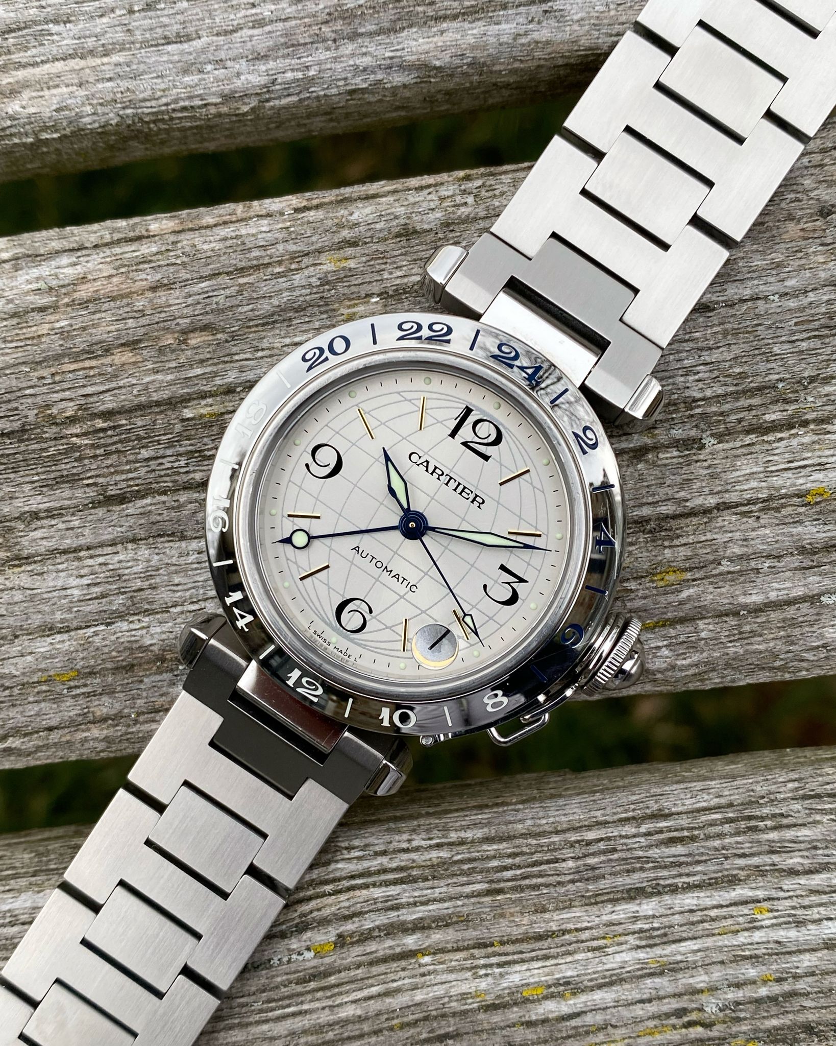 Cartier - Cartier 2377 / W31029M7 Pasha GMT 35mm Silver 