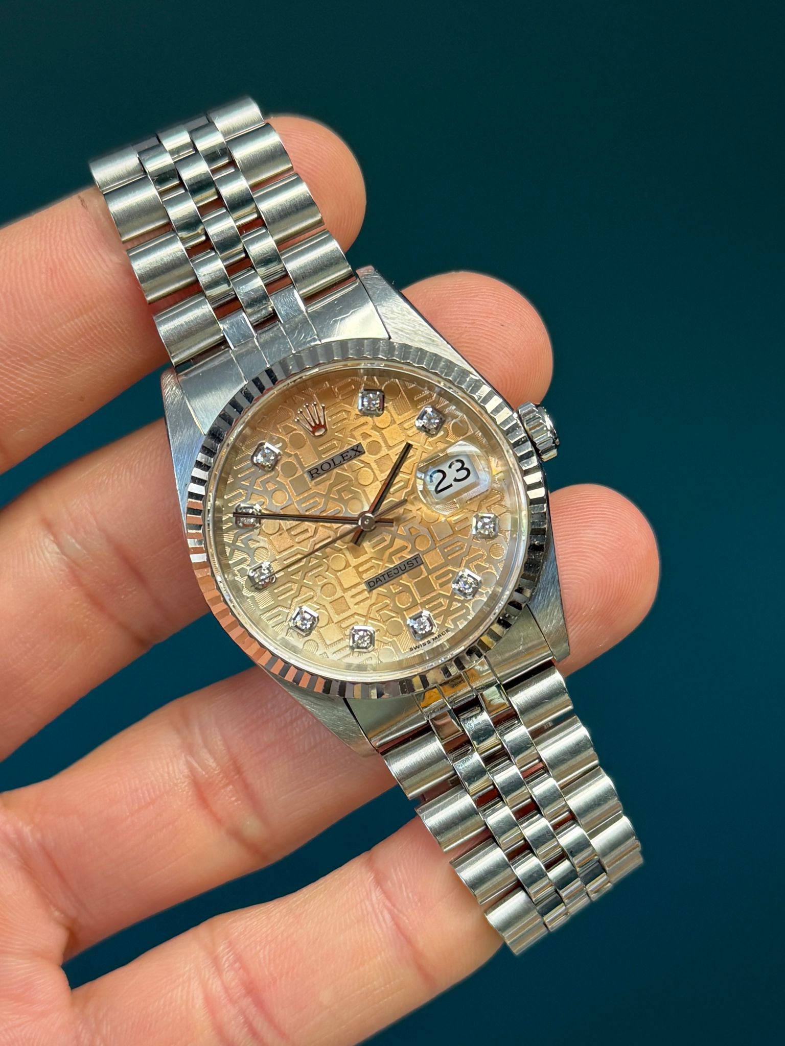 Rolex - 2000 Vintage Rolex Date Just Ref. 16234 Tropical Diamond Dial